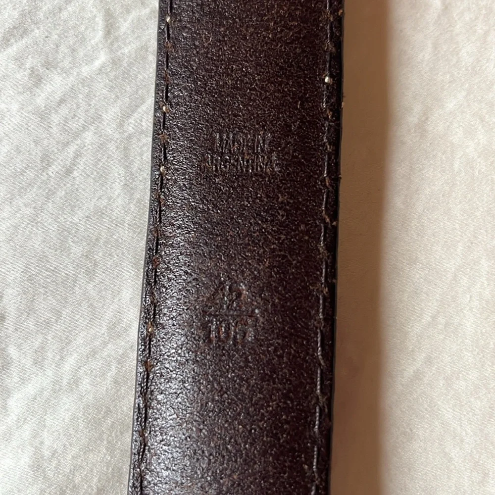 Vintage Ralph Lauren Leather Belt Men's Brown Gold tone Buckle Length: 49